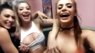 Allison Parker, Rainey James y Austin Reign y divertirse en el baño del restaurante Video