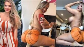 Jem Wolfie senos desnudos pintando un video de baloncesto