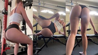 Stpeach hizo ejercicio en el gimnasio Subió un video a un grupo de amigos cercanos Ella tiene grandes nalgas