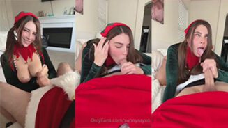 Sunny Ray Xmas Blowjob video lanzado por Onlyfans