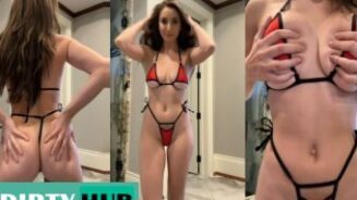 Christina Khalil: Bikini rojo de Navidad Vídeo Leaks