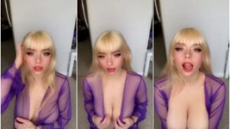 Julia Burch Sheer terciopelo blusa desnuda tetas vídeo