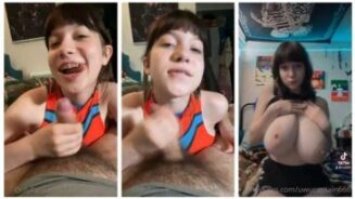 Touki00: Desnudo mamando polla Tiktok lindo adolescente porno vídeo