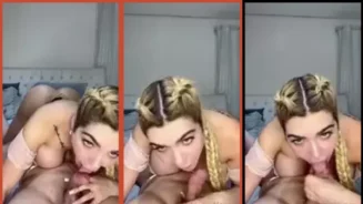 Adriana Alencar disfrutando de un momento juntos en la cama en posición 69