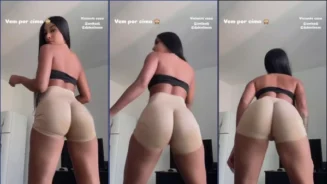 Con shorts ajustados, la bella Jamily Carvalho hace un atrevido twerk mientras baila funk