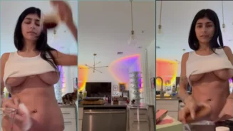 El video teaser PPV muestra a Mia Khalifa con un top corto por encima de sus pechos que se filtró