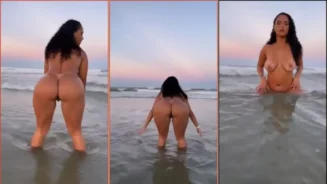 En la playa, esta nena se revuelca desnuda delante de todos