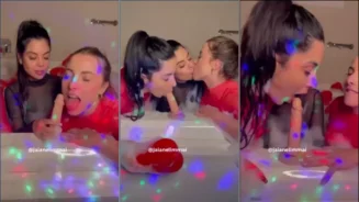 Jaiane Limma participa en competencia oral con sus amigas más emocionadas