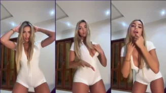 Karlyane Menezes, conocida en las redes sociales, realizando un sensual baile