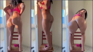 Mujer morena con gran culo luciendo y dejando ver su privacy de manera muy sexy