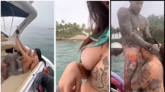 Vídeo para adultos de Anny Alves y sus amigas divirtiéndose en grupo en un barco