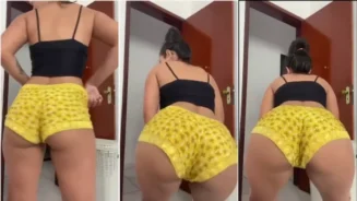 Lorrana Joyce haciendo twerking en pijama con su gran culo travieso