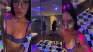 Ingrid Paixão bailando provocativamente en el pole dance del motel freporni