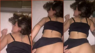 Nathalia Prado divirtiéndose a cuatro patas en un vídeo casero