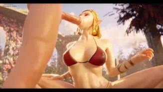 Zelda disfrutando en bikini atractivo
