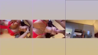 Chica traviesa devorando la polla gigante del moreno